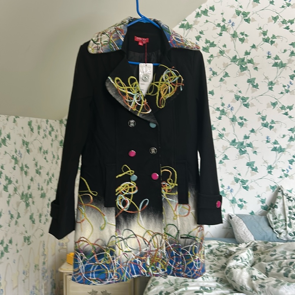 COPY - Black coat with multiple colors design